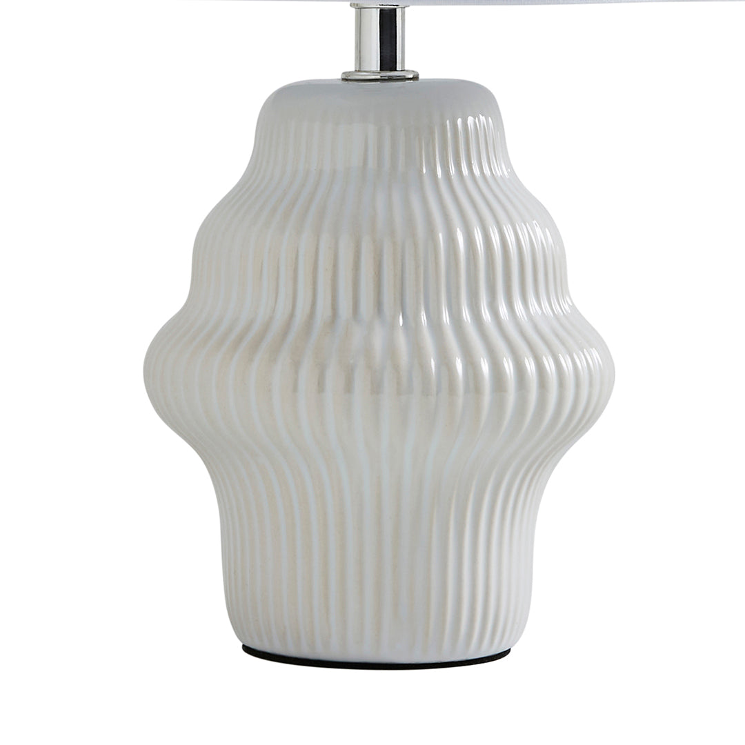 Pagazzi Alanna Ivory Ribbed Ceramic Table Lamp