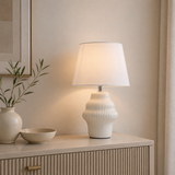 Pagazzi Alanna Ivory Ribbed Ceramic Table Lamp