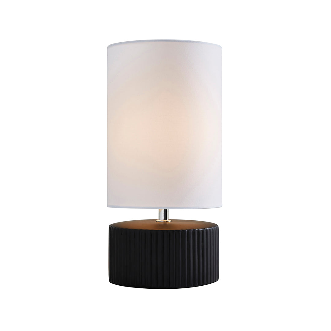 Pagazzi Linden Black Ribbed Ceramic Table Lamp