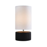 Pagazzi Linden Black Ribbed Ceramic Table Lamp
