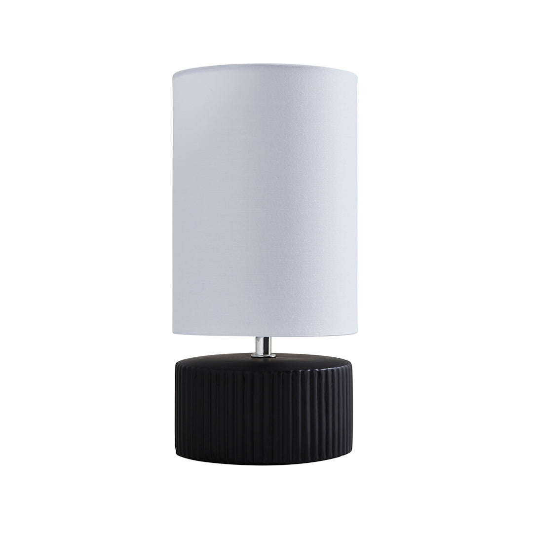 Pagazzi Linden Black Ribbed Ceramic Table Lamp