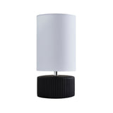 Pagazzi Linden Black Ribbed Ceramic Table Lamp