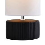 Pagazzi Linden Black Ribbed Ceramic Table Lamp