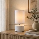 Pagazzi Linden White Ribbed Ceramic Table Lamp