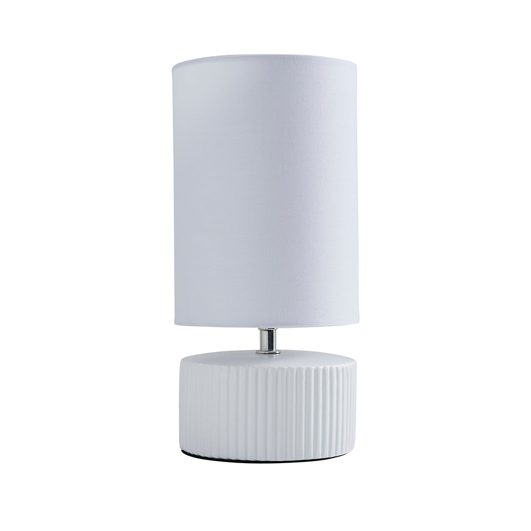 Pagazzi Linden White Ribbed Ceramic Table Lamp
