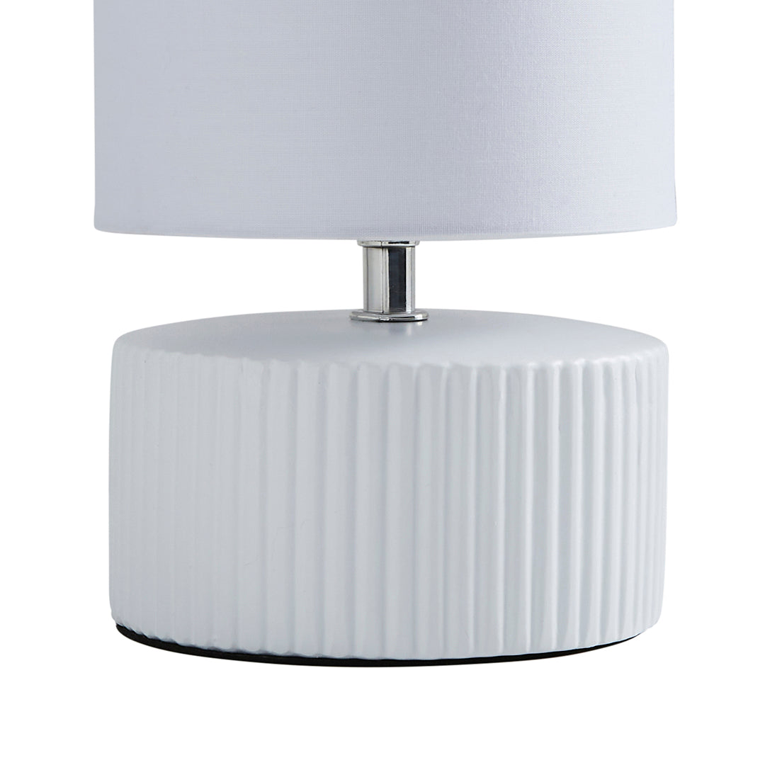 Pagazzi Linden White Ribbed Ceramic Table Lamp