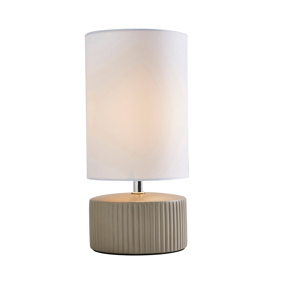Pagazzi Linden Taupe Ribbed Ceramic Table Lamp