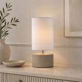 Pagazzi Linden Taupe Ribbed Ceramic Table Lamp