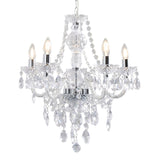 Pagazzi Vivienne 5 Light Chrome & Clear Chandelier Ceiling Pendant