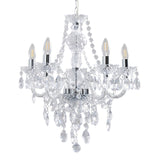 Pagazzi Vivienne 5 Light Chrome & Clear Chandelier Ceiling Pendant