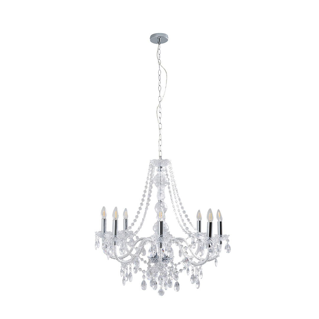 Pagazzi Vivienne 8 Light Chrome Clear Chandelier Pendant