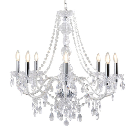 Pagazzi Vivienne 8 Light Chrome Clear Chandelier Pendant