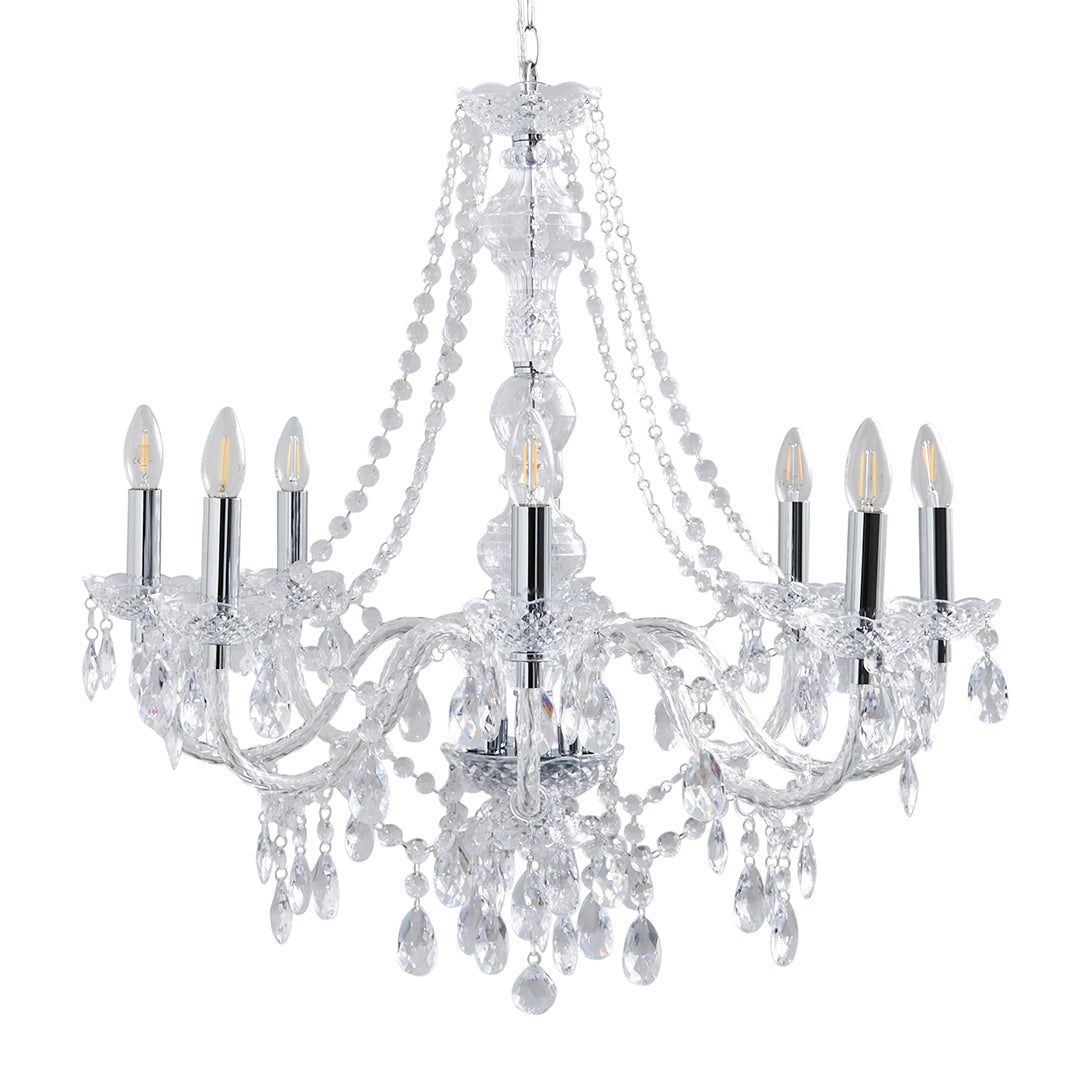 Pagazzi Vivienne 8 Light Chrome Clear Chandelier Pendant