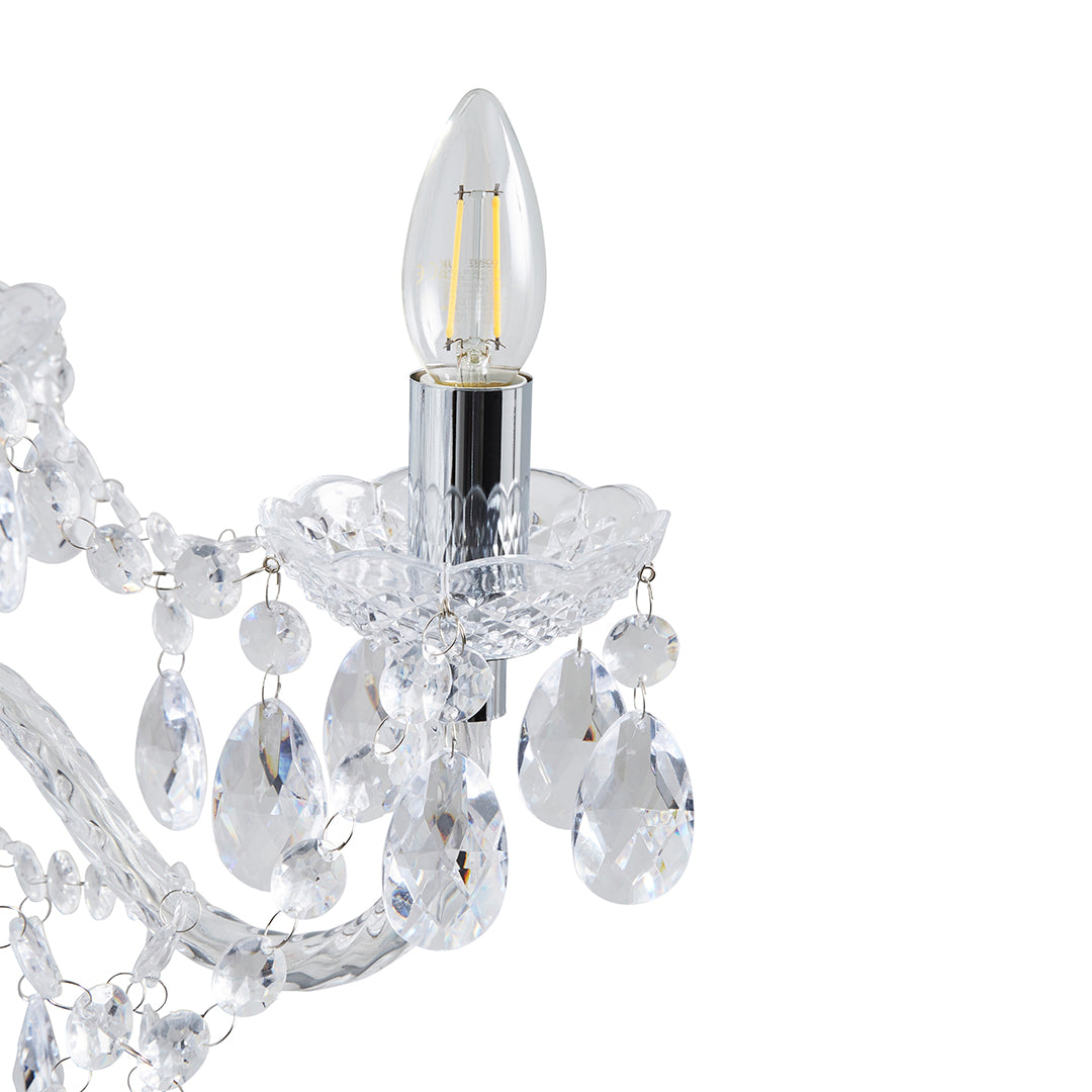 Pagazzi Vivienne 8 Light Chrome Clear Chandelier Pendant