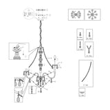 Pagazzi Vivienne 8 Light Chrome Clear Chandelier Pendant