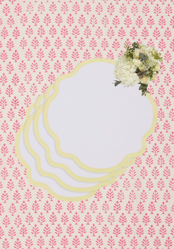 Casa by Josephine Jenno Yellow Trim Placemats - Set of 4