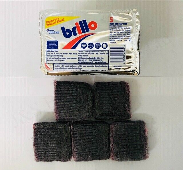 Image - Mr Muscle Brillo Multi Use Soap Pads, Pack of 5, Black
