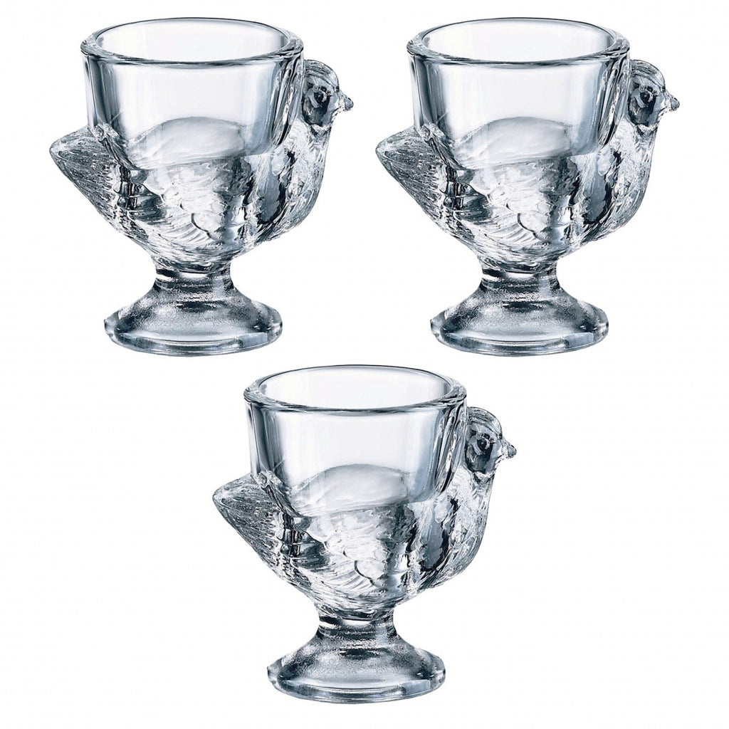 Image - Luminarc Hen Egg Cups, Set of 3, Transparent