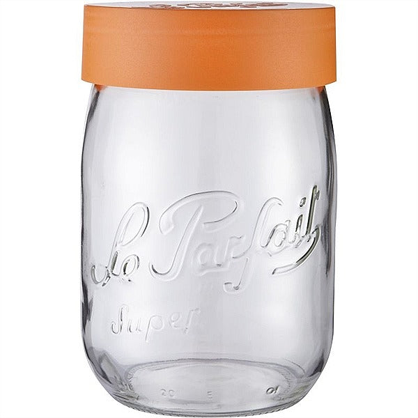 Image - Le Parfait Orange Top Jar, 1.0Litre, Clear