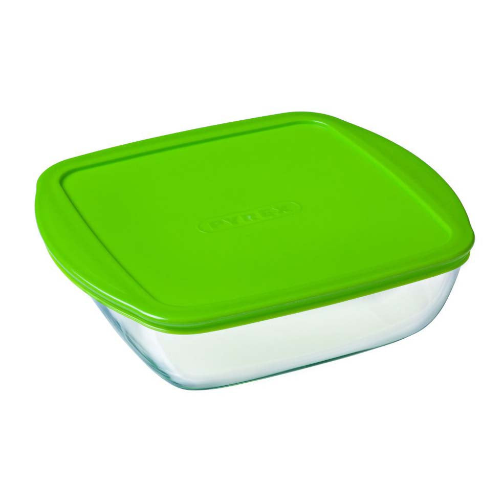Image - Pyrex Cook & Store Glass Square Dish High Resistance with Lid, 20x17x6cm