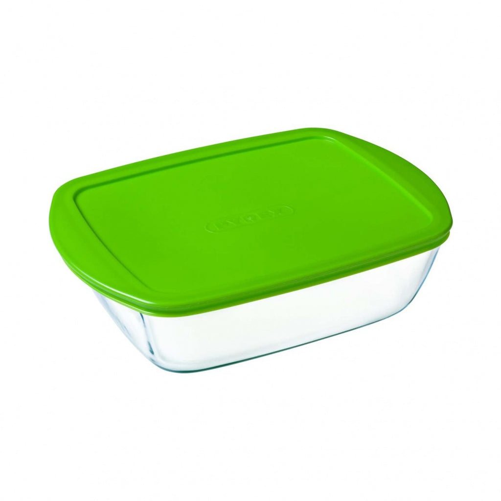 Image - Pyrex Cook & Store Glass Rectangular Dish High Resistance with Lid, 17x10x5cm