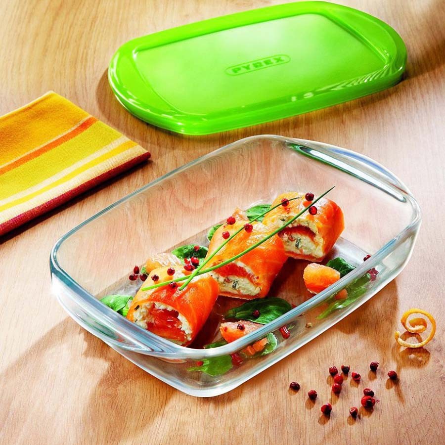 Image - Pyrex Cook & Store Glass Rectangular Dish High Resistance with Lid, 17x10x5cm