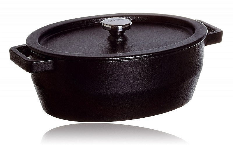 Image - Pyrex Slow Cook Cast Iron Oval Casserole Dish, 29cm, 3.8L, Black