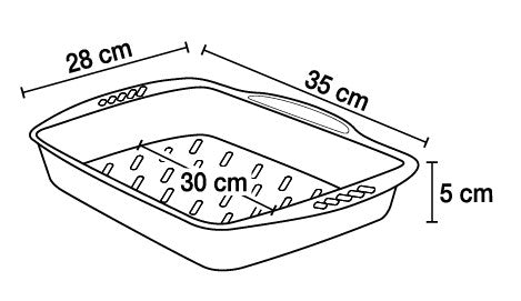 Image - Pyrex AsimetriA Metal Easy-Grip Rectangular Roaster, 30x23cm