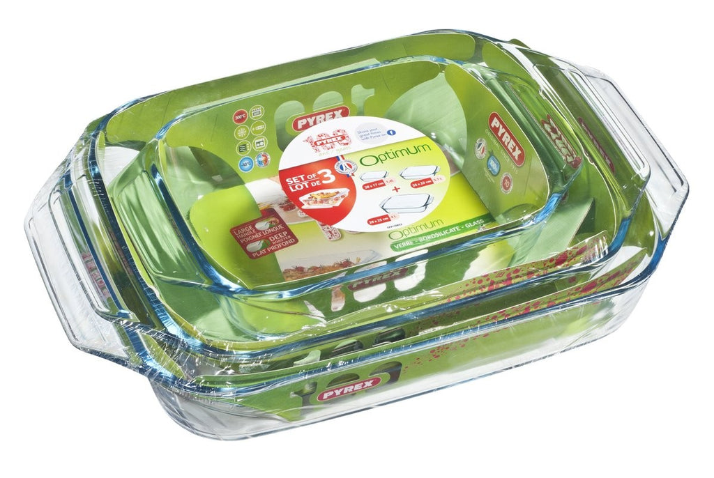 Image - Pyrex Irresistible Roasters, Set of 3, Clear