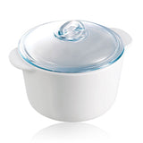 Image - Pyrex Flame Vitro-Ceramic Round Casserole + Glass Lid, 1L