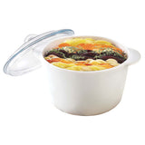 Image - Pyrex Flame Vitro-Ceramic Round Casserole with Glass Lid, 2L, White