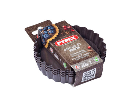 Image - Pyrex asimetriA Metal Set of 4 tartlets with loose bottom, 10cm