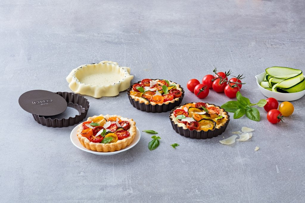 Image - Pyrex asimetriA Metal Set of 4 tartlets with loose bottom, 10cm