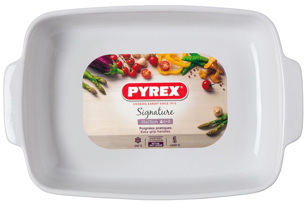 Image - Pyrex Signature White Rectangular Roaster, 35x25cm