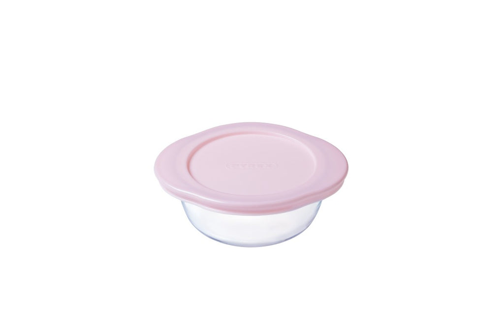 Image - Pyrex Round Baby Food Container Dish with Lid, 350ml, Pink