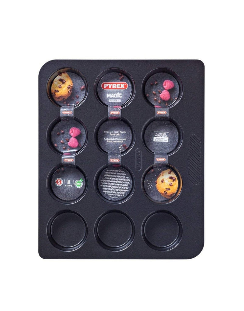 Image - Pyrex Magic Muffin Tray, 12 Cup, Black