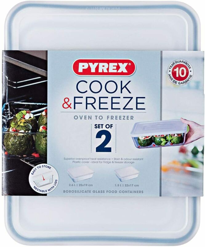 Image - Pyrex Cook & Freeze Storage Set, 1.5L, 2.6L, 2pcs, Clear