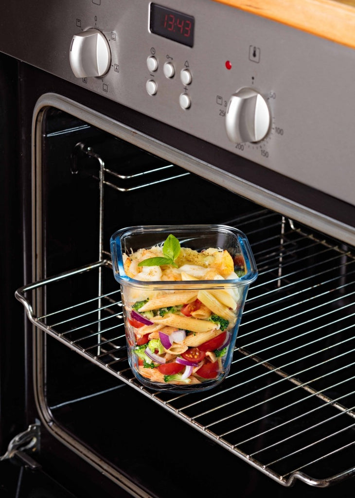 Image - Pyrex Cook & Go Glass Pasta Box with Lid, 0.8L, 12x12x12cm, Transparent
