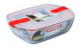 Image - Pyrex Cook & Heat Rectangular Glass Food Container with Patented Microwave Safe Lid, 23x15x6cm
