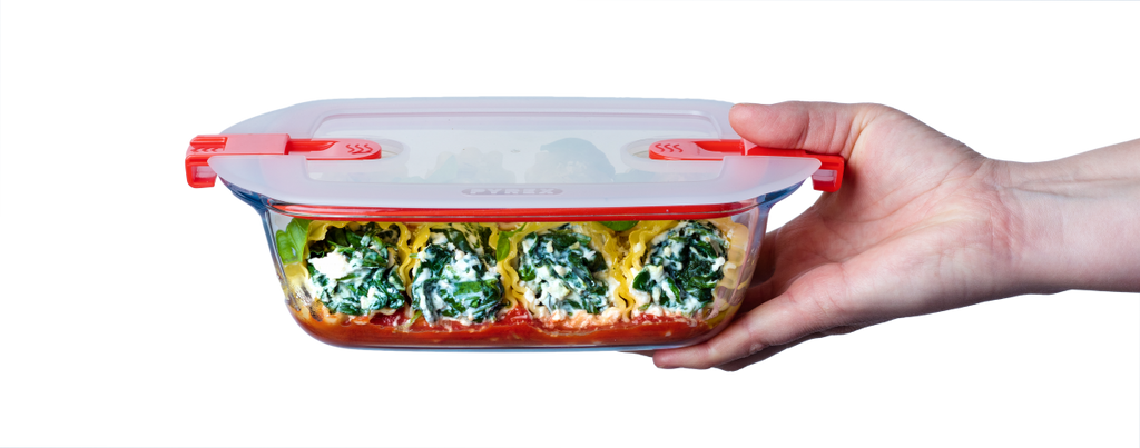 Image - Pyrex Cook & Heat Rectangular Glass Food Container with Patented Microwave Safe Lid, 23x15x6cm