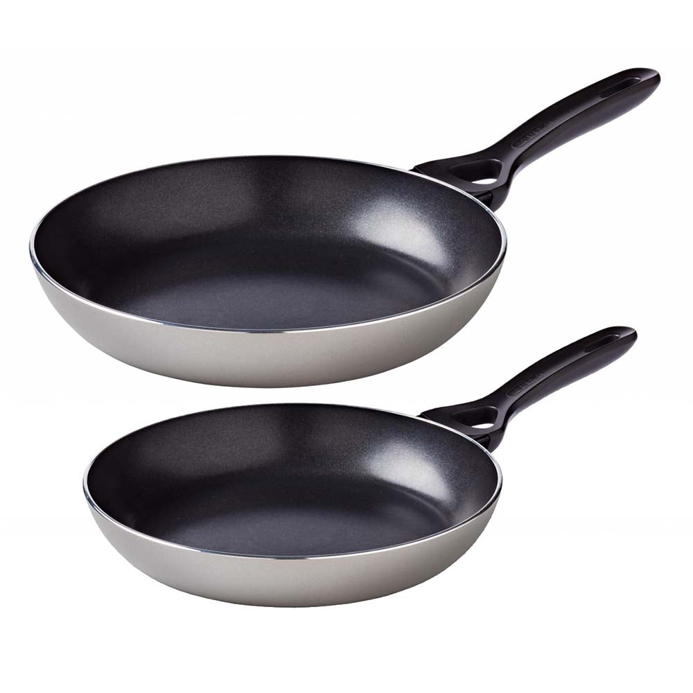 Image - Pyrex Set of 2 Frying Pans, 24cm + 28cm, Grey