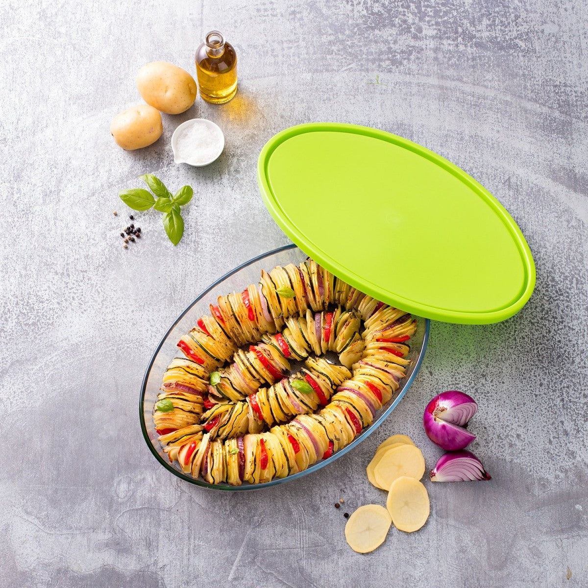 Image - Pyrex Cook & Store Oval Roaster with Lid, 3L