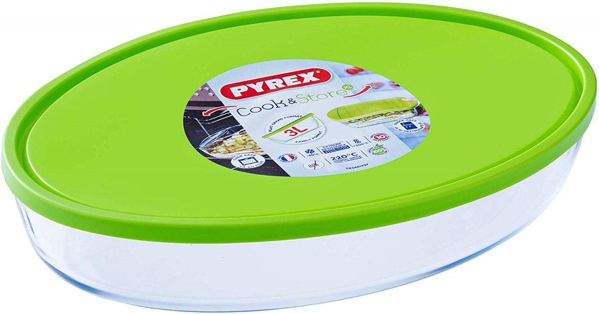Image - Pyrex Cook & Store Oval Roaster with Lid, 3L