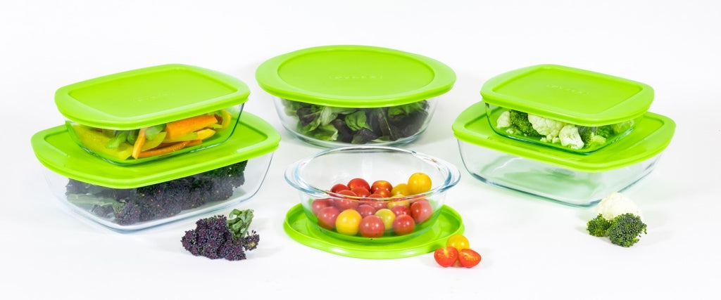 Image - Pyrex Cook & Store 12 Piece Glass Dishes Set, Green