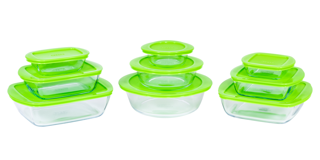 Image - Pyrex Cook & Store 12 Piece Glass Dishes Set, Green