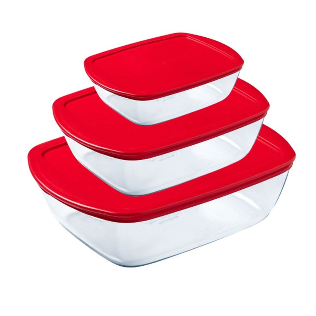 Image - Pyrex Cook & Store Rectangular Dishes with Lids, Pack of 3
