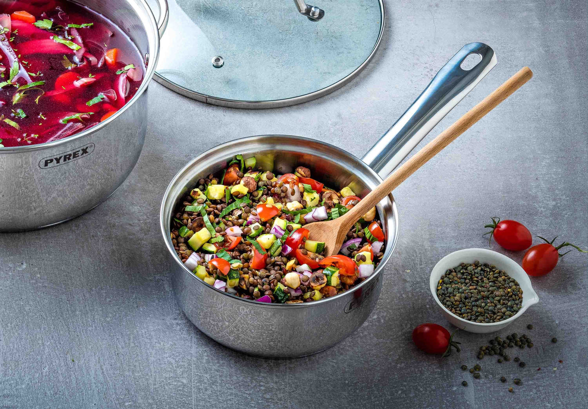 Image - Pyrex Master Stainless Steel Saucepan with Lid, 18cm