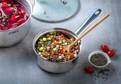 Image - Pyrex Master Stainless Steel Saucepan with Lid, 18cm