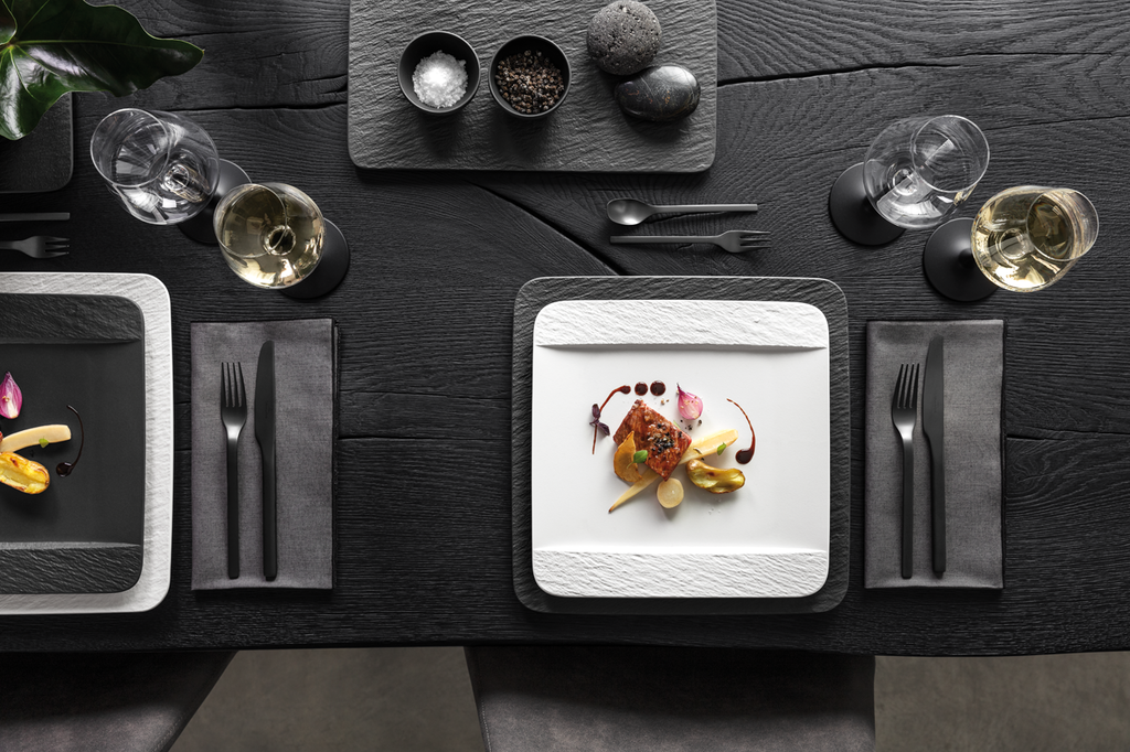 Image - Villeroy & Boch Manufacture Rock Blanc Square Dinner Plate, White, 28x28x2cm