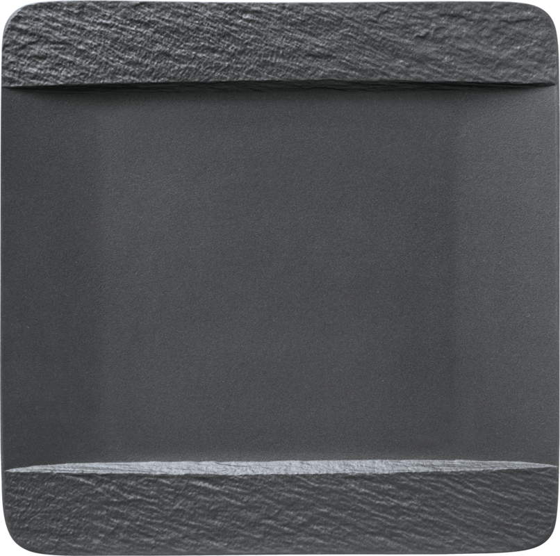 Image - Villeroy & Boch Manufacture Rock Square Dinner Plate, Black/Grey, 28x 28x2cm